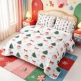 thumbnail image 3 of Manfei Charming Xmas Pink Christmas Quilt King,Winter Holiday King Coverlet Set,3-Piece,1 Bedspread and 2 Pillowcases, 3 of 7