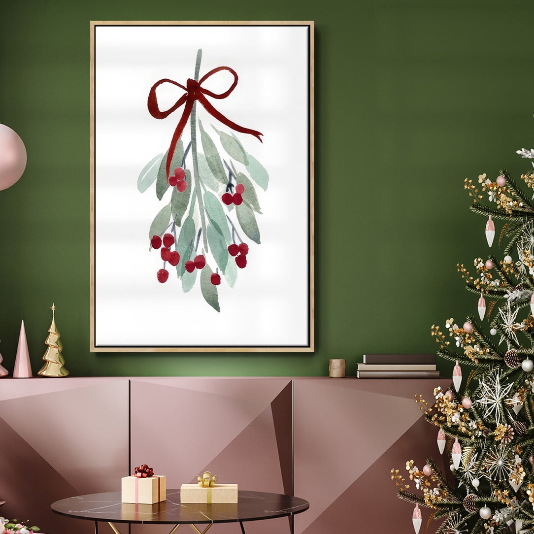 Come Across I - Framed Gallery Wrapped Holiday Canvas - 17 x 25 - Natural Wood Frame