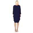 thumbnail image 4 of Women's Elegant Plus Size Loose Fit Dress Side Draped Dolman Sleeve Midi, 4 of 4
