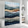 thumbnail image 6 of Xipuska Summer Coastal Shower Curtain - Water Repellent Fabric Shower Curtains Washable, Modern Abstract Watercolor Wave Decorative Polyester Cloth Bathroom Curtains Modern Bath Decor 72"x72", 6 of 6