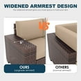 thumbnail image 3 of ELPOSUN Outdoor Sectional Furniture Set 6-Piece Brown Rattan Wicker Conversation Sofa Set with Glass Top Table,Beige Cushions, 3 of 10