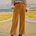 thumbnail image 2 of HAPIMO Vintage Corduroy Pants Women Loose Elastic Waist Straight Wide Leg Pants High Waist Trousers Streetwear Casual Pants Spring Fall Trousers Coffee S, 2 of 9