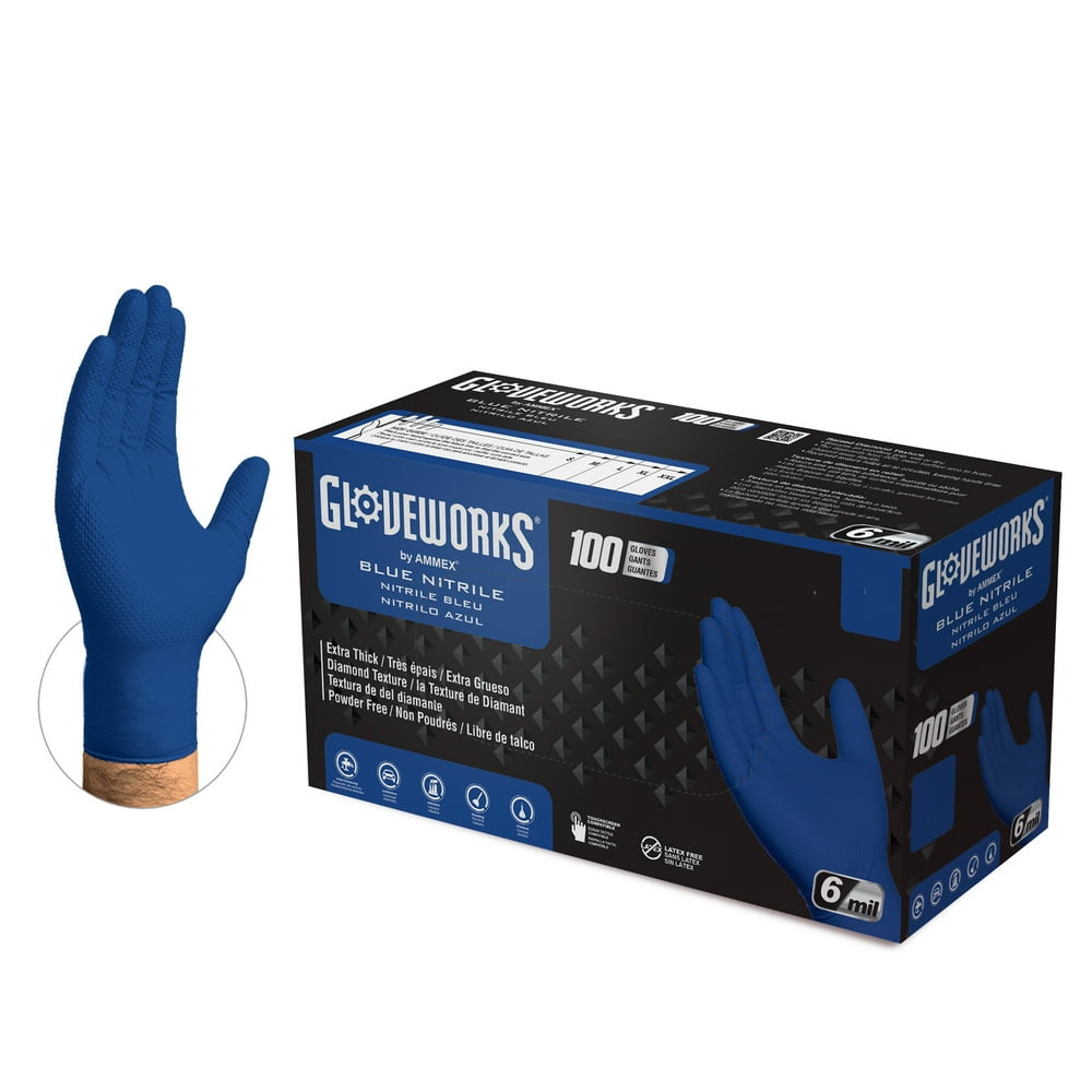 Gloveworks HD Nitrile Latex Free, Powder Free, Industrial Disposable