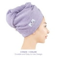 thumbnail image 5 of American Soft Linen 100% Cotton Turkish Hair Drying Towels, 2 Piece Quick Drying Hair Turban Towel Wrap, Lilac, 5 of 6