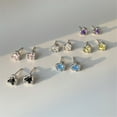 thumbnail image 4 of Boucles d'Oreilles en Argent Sterling pour Femmes Design en Zircon Coloré Doux et Cool, 4 of 9