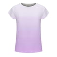 thumbnail image 4 of SDNall Gradient Summer T-Shirts for Women 2024 Casual Gradient Color Short Sleeved T-Shirt Tunic Blouse Tops (Purple,Sizes:S-4XL), 4 of 8