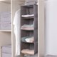 thumbnail image 3 of Organizador de armario colgante de 3 estantes con 1 cajón de ropa interior/calcetines, ahorro de espacio, bolsa colgante de almacenamiento de tela plegable, 3 of 5