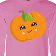 thumbnail image 4 of Inktastic Smiling Pumpkin, Halloween, Orange Pumpkin Long Sleeve T-Shirt, 4 of 5
