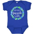 thumbnail image 3 of Inktastic Pop Pop's Favorite Girl Blue Flowers Wreath Girls Baby Bodysuit, 3 of 5