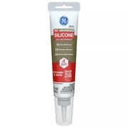 GE Advanced Silicone Kitchen & Bath Sealant, Pack of 1, White 2.8 fl oz Tube