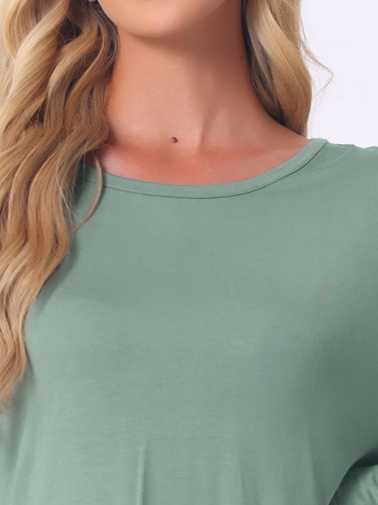 DARING DIVA Women's High Low Shirt and Wide-leg Pants Lounge Sets S Green