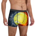thumbnail image 4 of Salouo Tennis Ball In Fire And Water Print Men's Boxer Briefs,Breathable Underwear Elastic Waistband Briefs for Men -Large, 4 of 8