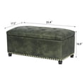 thumbnail image 3 of Joveco Leather Rectangular Storage Bench Ottoman Foot Rest Stool,Coffee Tables Footstool,Green, 3 of 5