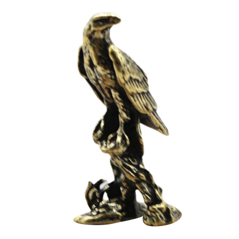 Small Bronze Brass Statue EAGLE/Hawk Figure figurine 4.5"High 