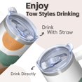 thumbnail image 4 of Double Wall 20oz Geometric Design Tumbler with Handle, Insulated Stainless Steel Travel Coffee Mug Leak Proof Texture, 4 of 5