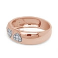 thumbnail image 2 of AFFY 0.03 Ct Diamond Heart Wedding Band Ring for Womens 14k Rose Gold Over 925, 2 of 6