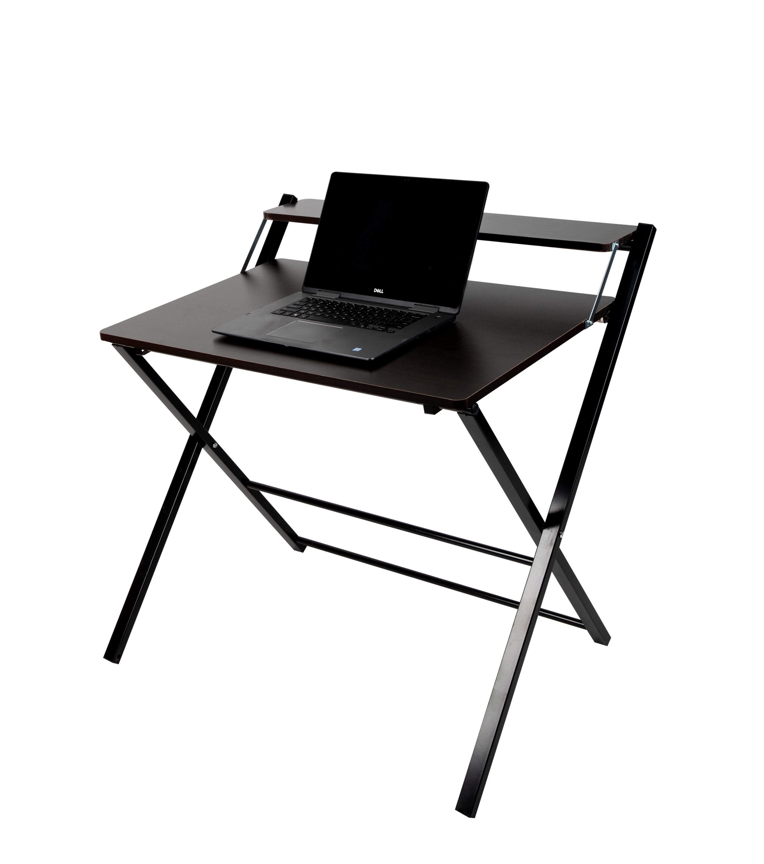 2-Tier Folding Computer Desk Home Office Furniture Workstation Table Laptop Desk 