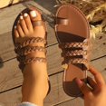 thumbnail image 2 of Zapatillas de Suela Suave Zapatillas de Playa Planas de Color Sólido de Moda con Hebilla de Metal para Zapatillas de Verano de las Mujeres, 2 of 9