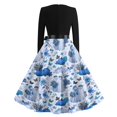 thumbnail image 6 of Women's Halloween Hepburn Dresses Witch Hat Ghost Crew Neck Spooky Hepburn Dresses Spider Webeb Bat Long Sleeve Funny Hepburn Dress, 3XL, 6 of 6