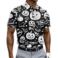 thumbnail image 3 of BRANROY Halloween Novelty Shirts for Men - Short Sleeve Button Down Casual Hawaiian Summer Tops with Funny Graphic Print and Breathable Material for Holiday and Daily Use,White M, 3 of 6