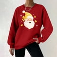 thumbnail image 6 of Xmas Waffle Sweatshirt with Santa Graphic Oversized Baggy Crew Neck Tops Novelty Christmas Fun Gift Fall Pullover, 6 of 7