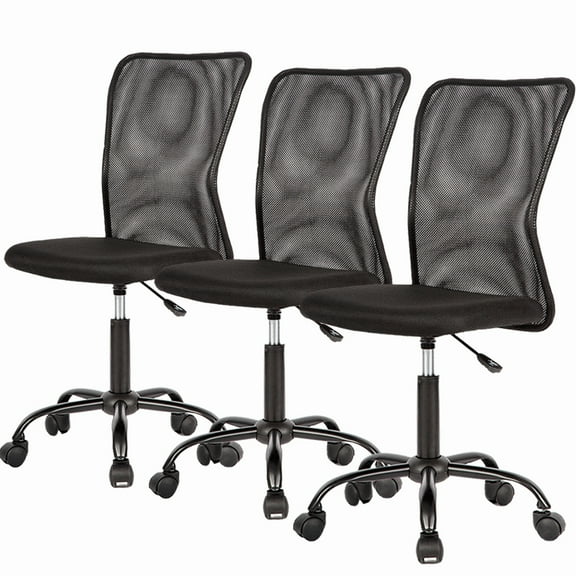 BestOffice Ergonomic Office Chair, Rolling Swivel, Lumbar Support for Men, Women, 3 Pack(Black)