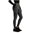 thumbnail image 2 of Neewe High Waisted Leggings for Women,Buttery Soft Stretchy Yoga Pants Workout Exercise Capris For Casual with Pockets-Dark Gray 2XL, 2 of 5