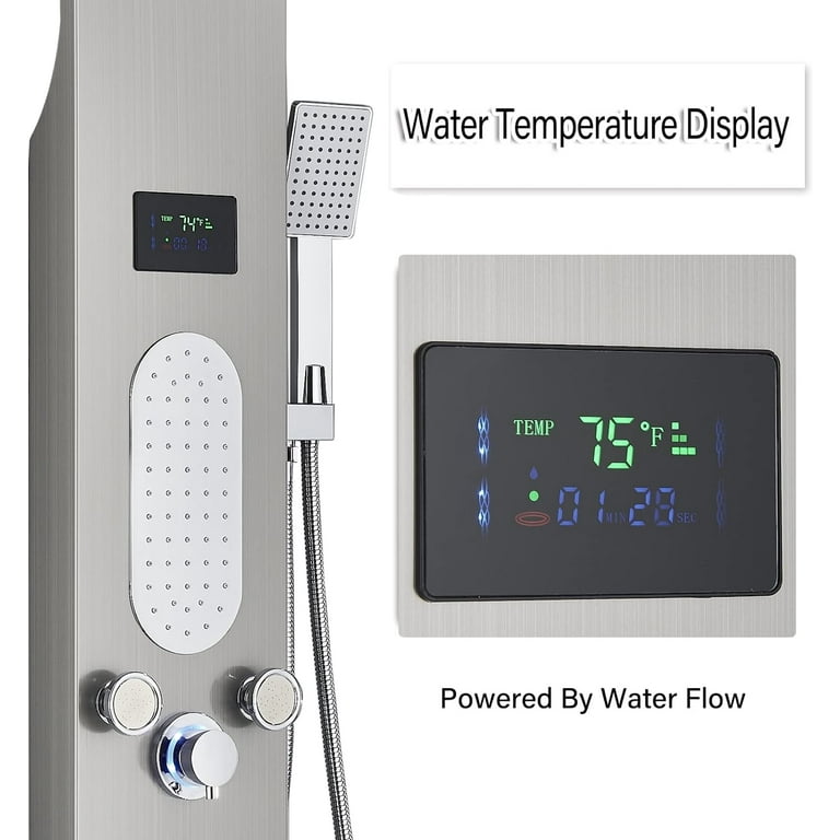 LED Digital Shower Thermometer - Mounteen  Digital showers, Portable shower,  Shower controls