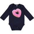 thumbnail image 3 of Inktastic Heart Shaped Donut with Pink Icing and Sprinkles Boys or Girls Long Sleeve Baby Bodysuit, 3 of 5