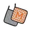 thumbnail image 2 of Carolines Treasures CJ1046-MPTHD Letter M Chevron Orange and White Pair of Pot Holders, 7.5HX7.5W, multicolor, 2 of 2