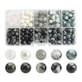 thumbnail image 1 of Cuentas redondas Sunnimix 200x 8 mm para abalorios Degradado blanco negro, 1 of 3