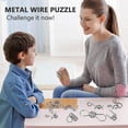 thumbnail image 3 of Set Of 8 Brain Teaser Metal Wire Puzzles, Classical Mini Metal Puzzles Set, Mind Game Iq Challenge Puzzle Games Iq Test Toy Knots Lock Puzzle Gift For, 3 of 5
