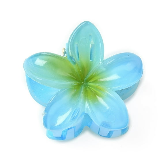 10pcs Plastic Claw Hair Clips Hair Accessories for Women & Flower Turquoise 40mm