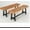 2 Pieces, variant on MF Studio Outdoor Patio Acacia Wood Bench 63.0" L x 14.4" W x 17.9" H, Oil Finished Backless Wooden Garden Park Bench for Patio Porch, Modern Slim Outdoor Dining Furniture, Teak Color