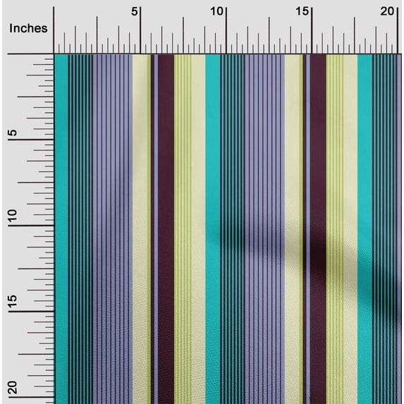 oneOone Cotton Poplin Fabric Multicolor Stripe Print Fabric BTY 56 Inch Wide