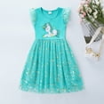 thumbnail image 4 of ATAIKU 3-8Y Kids Tutu Dress Unicorn Little Girls Ruffle Tulle Dresses Summer Party Princess Sundress, 4 of 11