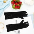 thumbnail image 2 of 1 par de guantes largos de satén para niñas con lazo elegante para fiestas de cumpleaños, bodas y eventos formales Accesorios de vestir, 2 of 7