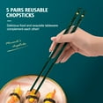 thumbnail image 4 of 5 Pairs Chinese Chopsticks with Carving Patterns Washable Food Grade T4P5, 4 of 9
