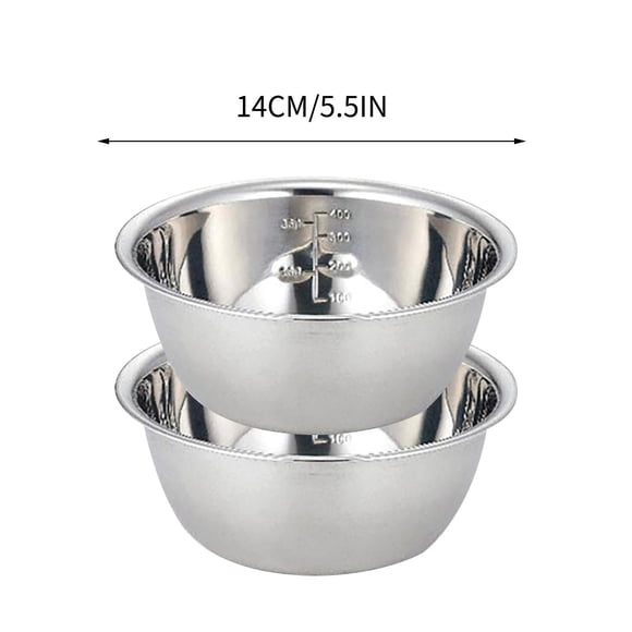 Tyidzon Thickened Stainless Steel Basin, Silver Food Grade Silver Stainless Steel Bowls for Baking, Prepping, Cooking and Serving