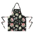 thumbnail image 2 of Pioneer Flower Floral Print Pattern Apron-Garden Aprons for Women with Pockets-Cotton Linen Waterproof Kitchen Cooking Gardening Aprons Adjustable for Kitchen,Cooking,BBQ and Salon 33x27 Inch, 2 of 7