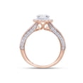 thumbnail image 5 of 1 1/2 Ct Round Cut Lab Created Moissanite Diamond Halo Cluster Engagement Ring In 14K Rose Gold Plated Sterling Silver(G-H Color,VVS1 Clarity,1.50 Cttw)-5, 5 of 8