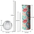 thumbnail image 5 of 20oz Pioneer Flower Skinny Tumblers Stainless Steel Tumbler with Lid and Straw,Vacuum Insulated Double Wall Travel Tumbler Cups with Cleaning Brush for Coffee,Tea, 5 of 6