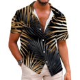thumbnail image 4 of Birdeem Mens Printing Button Casual Short Sleeve Turndown Collar Blouse Shirt, 4 of 9
