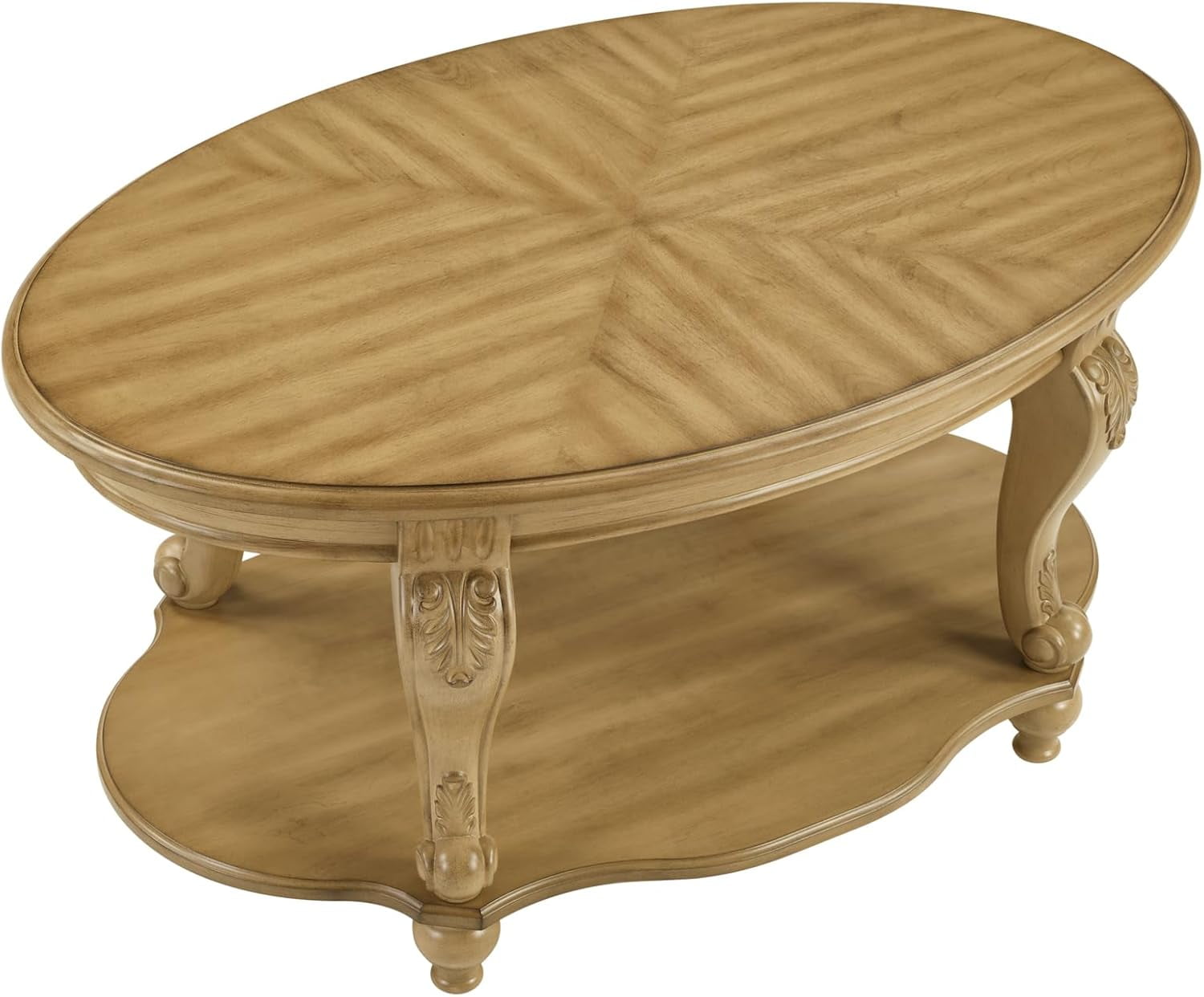 LKTART 3-Piece Coffee Table Set, Coffee Table and Round End Tables Set of 2, Victorian Living Room Coffee Table Sets, Antique