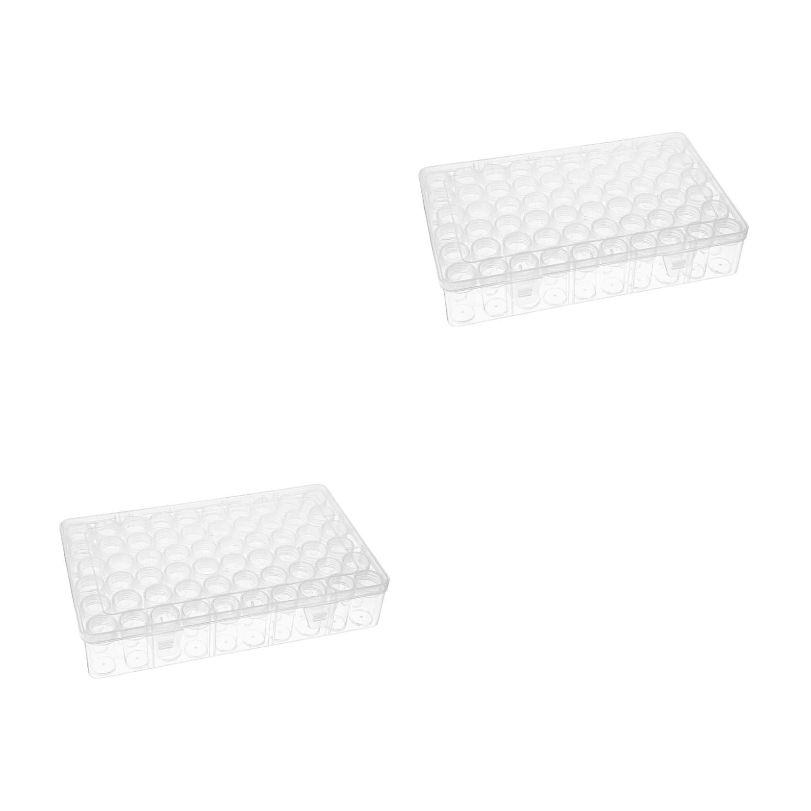 OUNONA Raindrops 2 Sets Small Parts Organizer Box for Loose Beads Multi grids Beads Storage Case