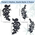 thumbnail image 4 of 8Pcs 2 Styles Flowers Embroidery Lace Appliques Fabric Floral Sew on Applique Vintage Collar Neckline Trim Patches for Sewing Wedding Dress Clothing Hat Bag Jeans Pillow DIY Decor Black, 4 of 9