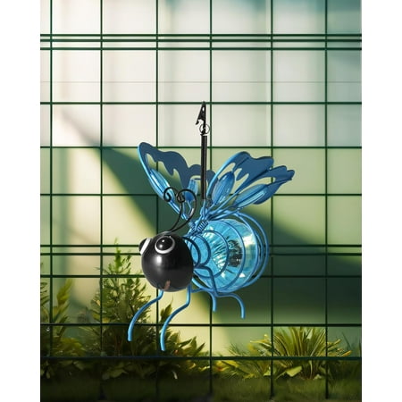 

Solar Hanging Metal Butterfly Light - Weather Resistant Bouncy Springs Perfect for Garden & Patio Decor - Blue