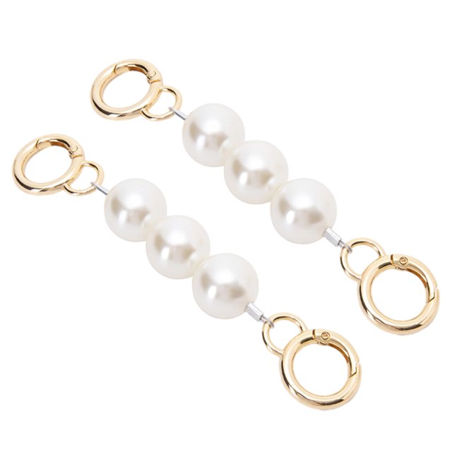 2 extensores de cuentas con correa de cadena para bolso, bolso de hombro tipo bandolera, asa para bolso con cuentas de perlas de imitación