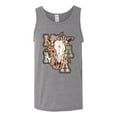 thumbnail image 2 of Wild Bobby Western Ma Steer Pink And Grey Distressed Pop Culture Men Tank Top, Heather Grey, XX-Large, 2 of 6