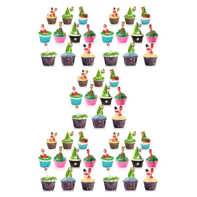 maskred 10pcs Fork Fruit Cake Sandwich Set Strawberry Pear Blueberry Forks Animal Cartoon Santa Claus Sticker Reusable 5Set